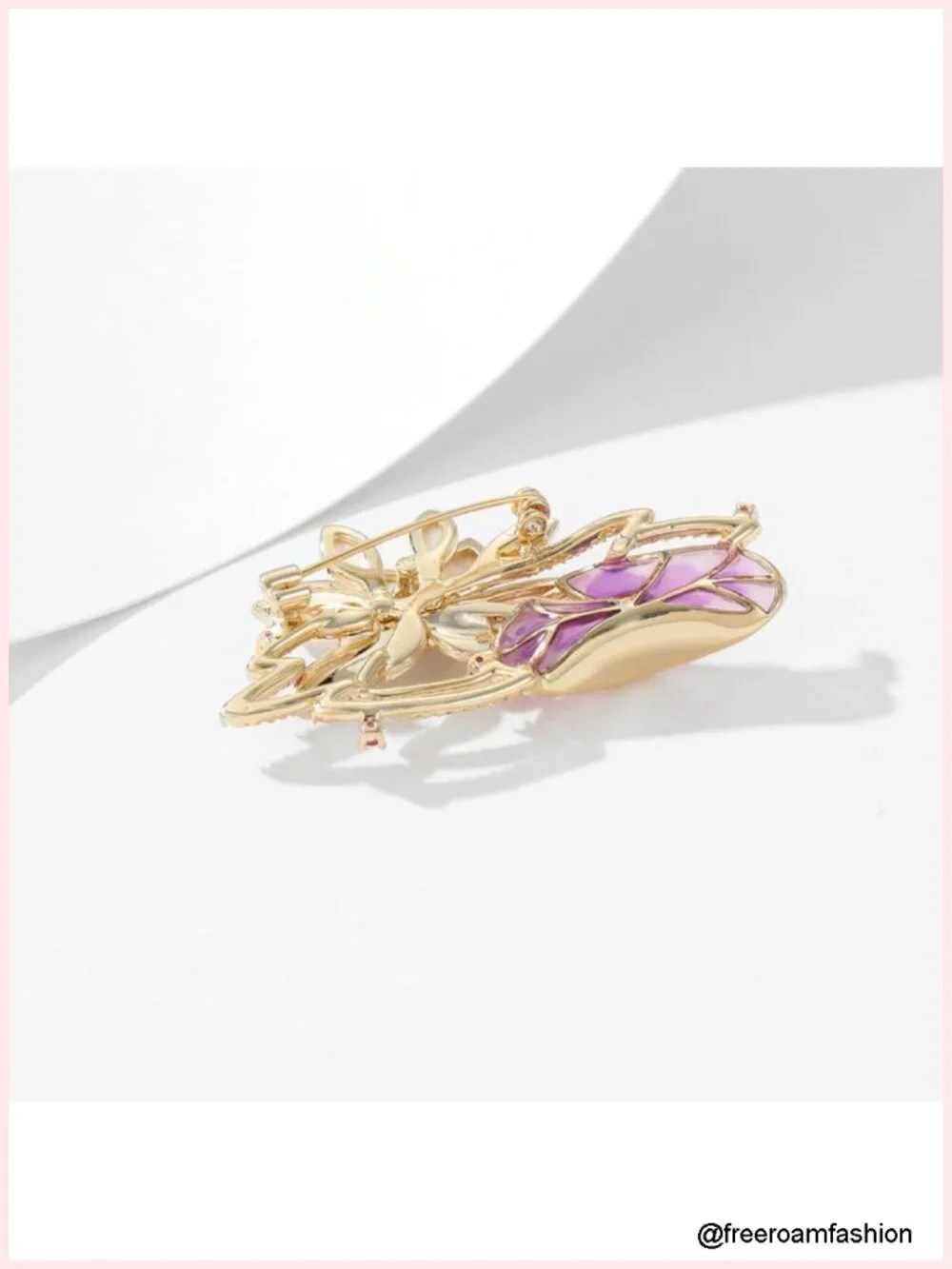 14K Gold Lotus Brooch with Natural Freshwater Pearl for Formal Events